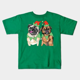 Pug Xmas elves Kids T-Shirt